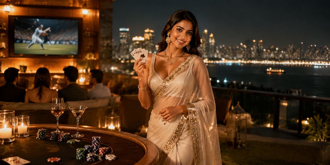 Indian cricket betting with players celebrating and mobile betting interface